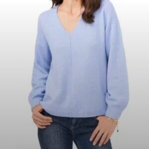 Vince Camuto Blue V-Neck Sweater Soft Knit Size Small